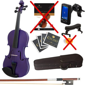 purple violin and accessories